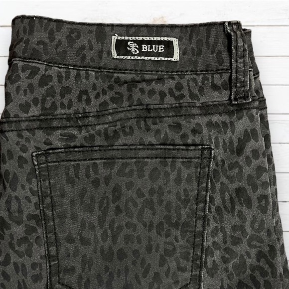 STS Blue Women's Black Gray Animal Cheetah Print Skinny Jeans Size 9 - Picture 4 of 5